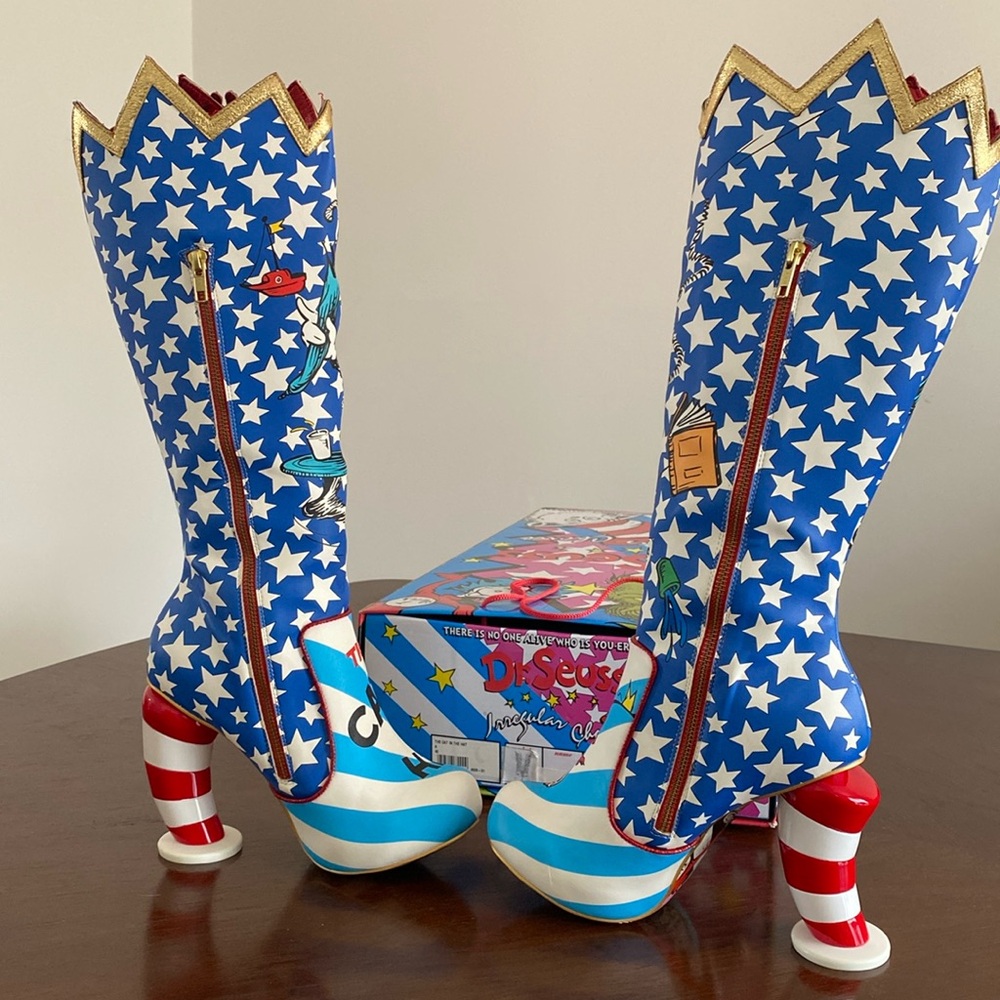Irregular Choice Dr Seuss Boots Sz 9 - Picture 15 of 17